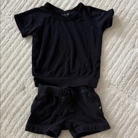Kyte Baby Bamboo Jersey Short Set - Black - Picture 1 of 2